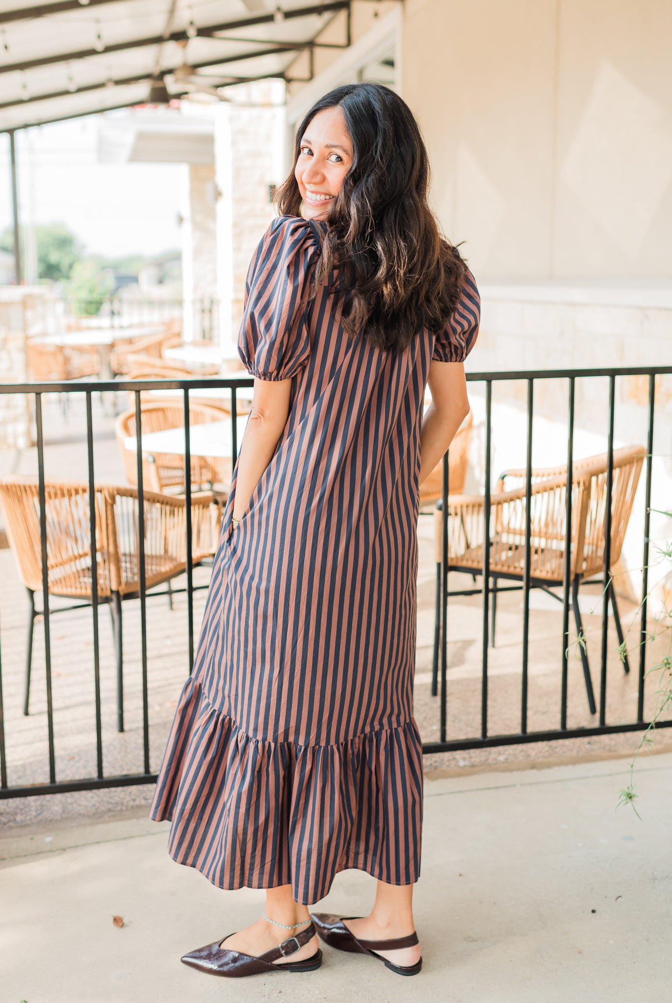 Tallon Dress | Navy Brown
