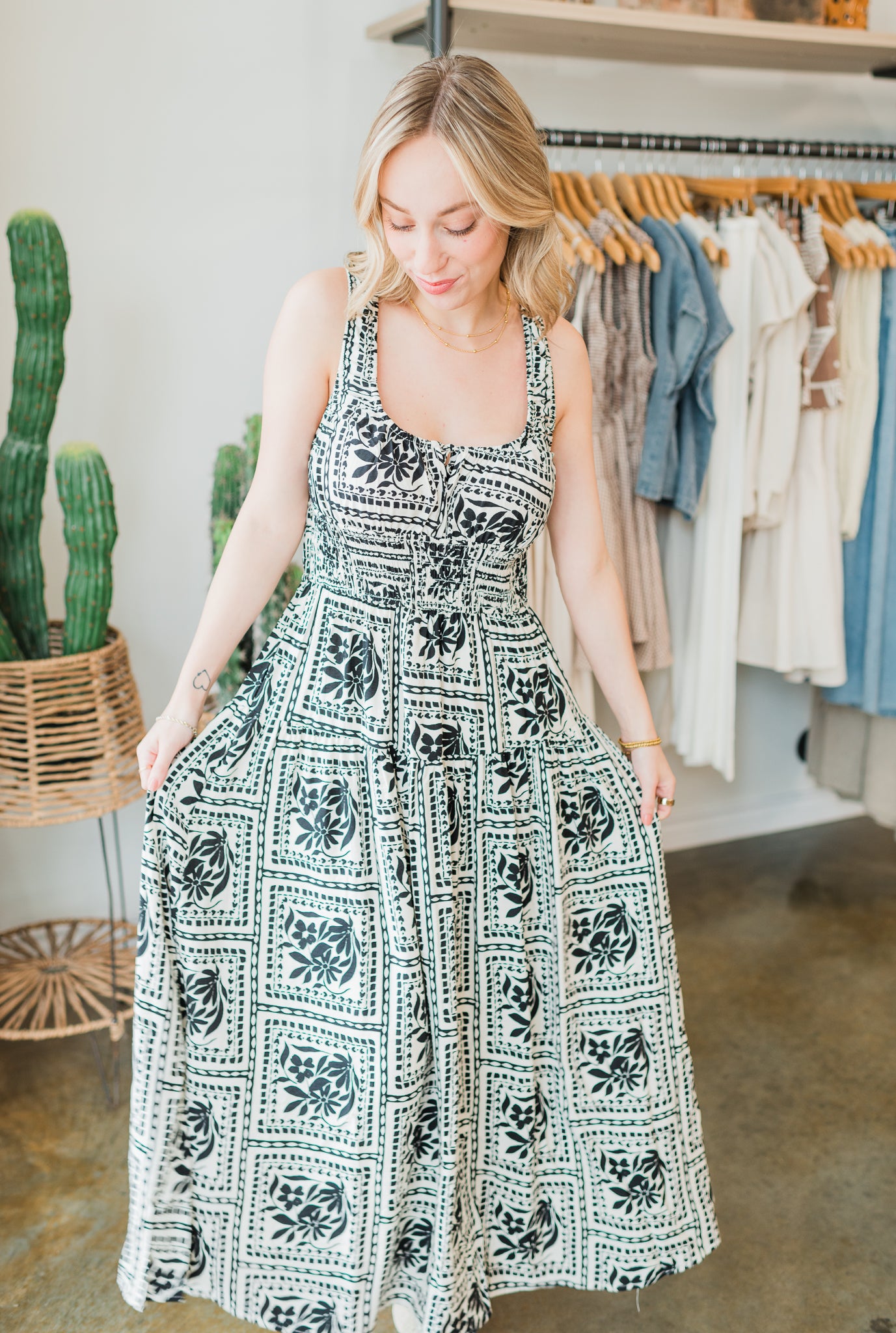 River Cruise Dress | Black + White
