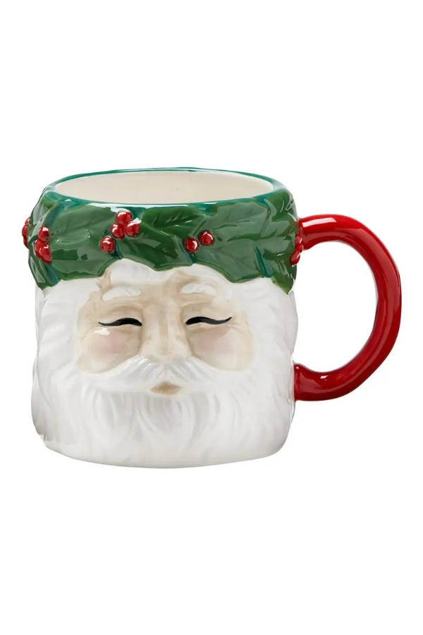 Vintage Santa Wreath Mug