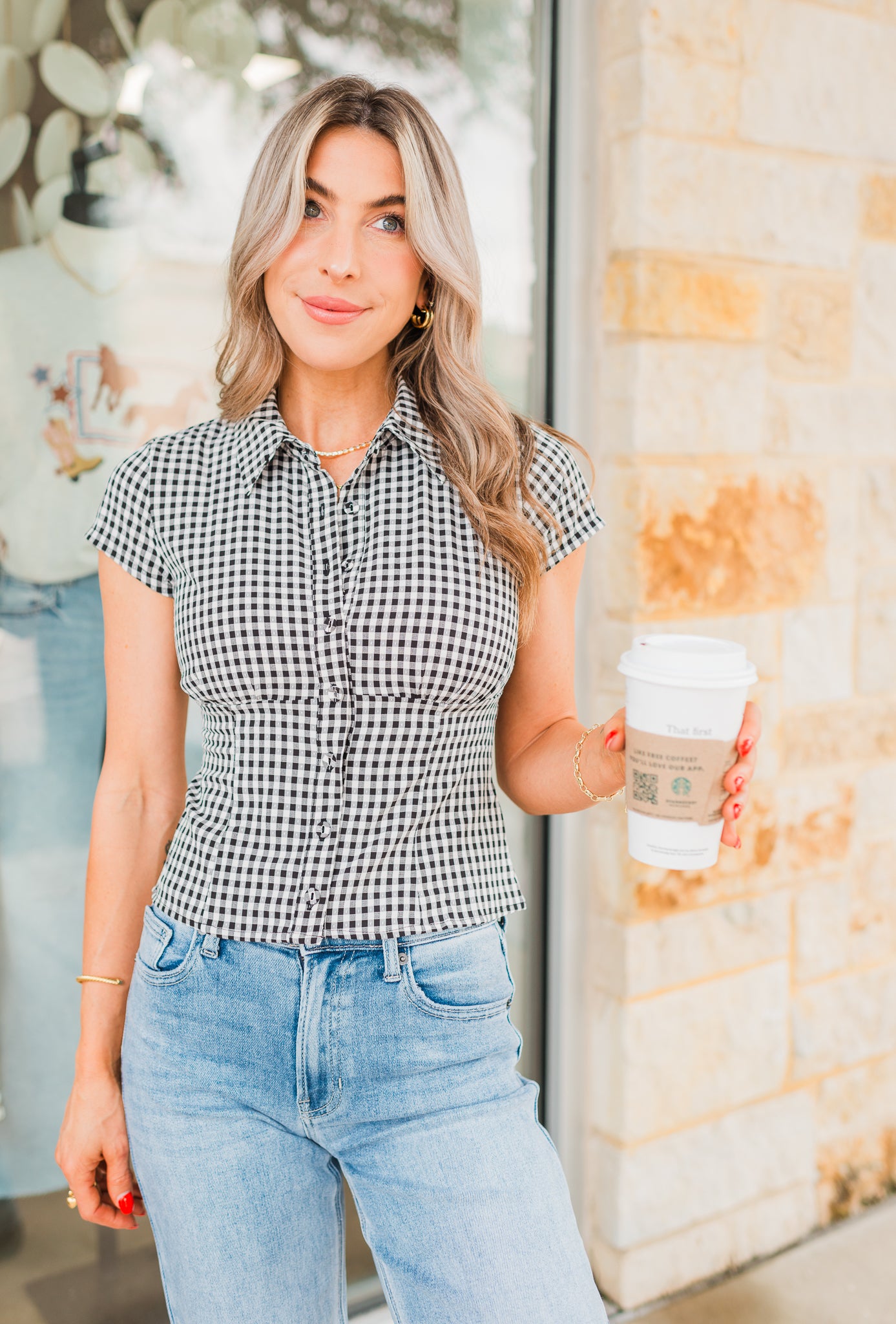 Taryn Top | Black Gingham