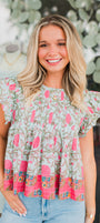 Charleston Top | Mixed Floral