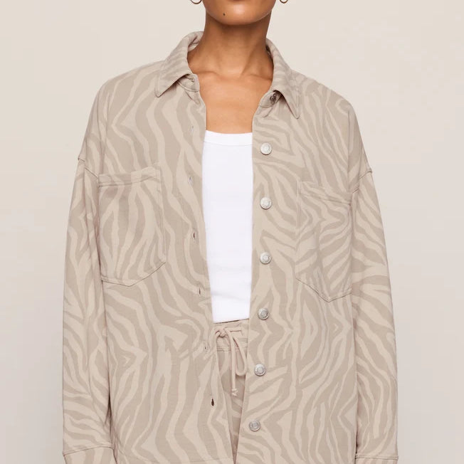 All Day Knit Zebra Jacket | Soapstone