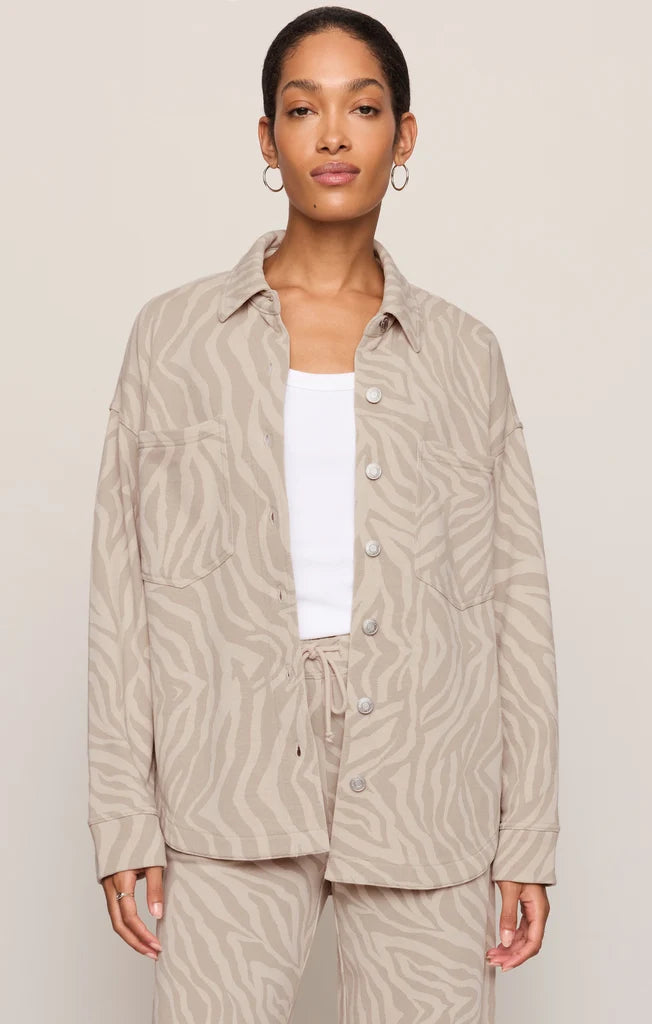 All Day Knit Zebra Jacket | Soapstone