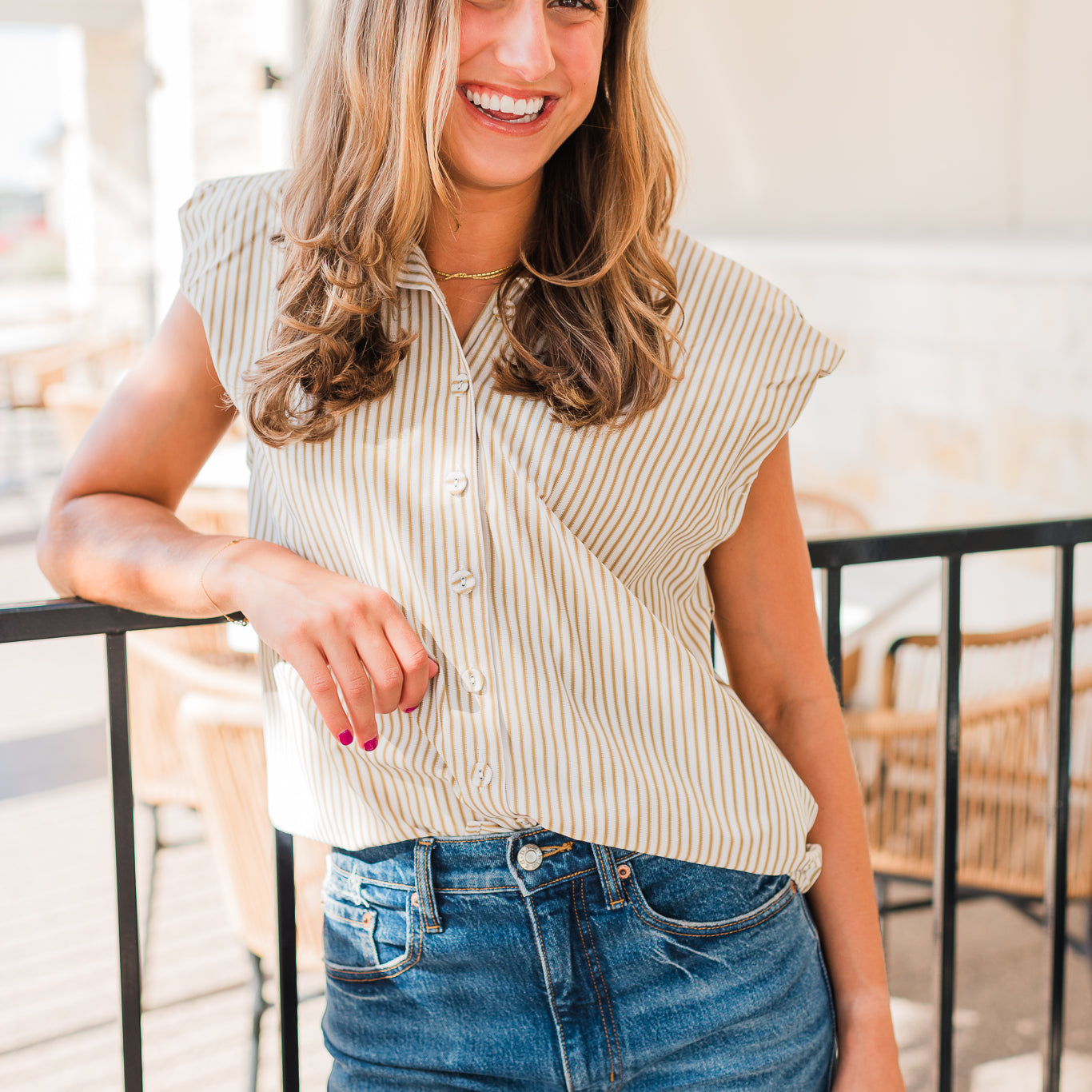 Makenzie Top | Natural Stripe