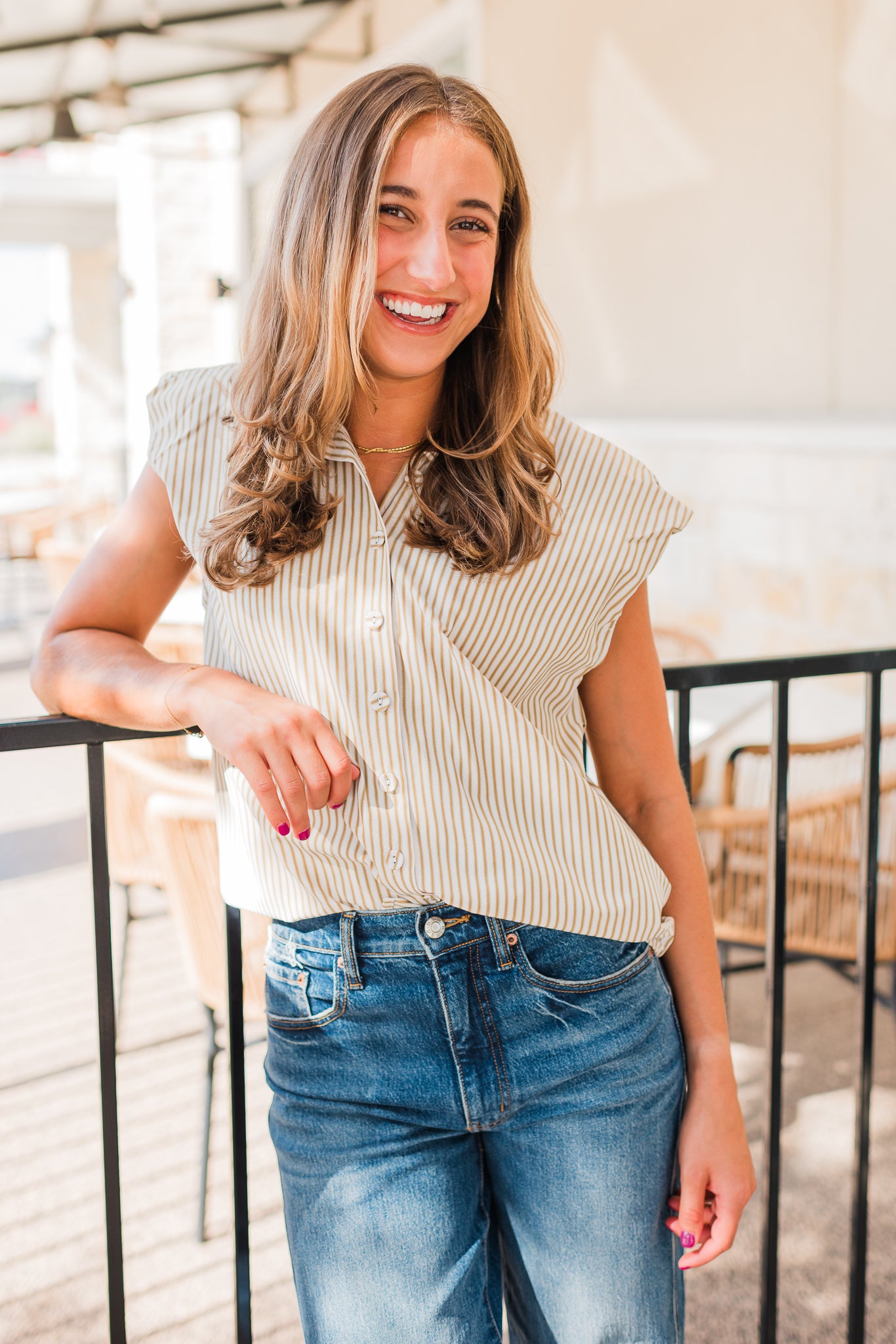 Makenzie Top | Natural Stripe