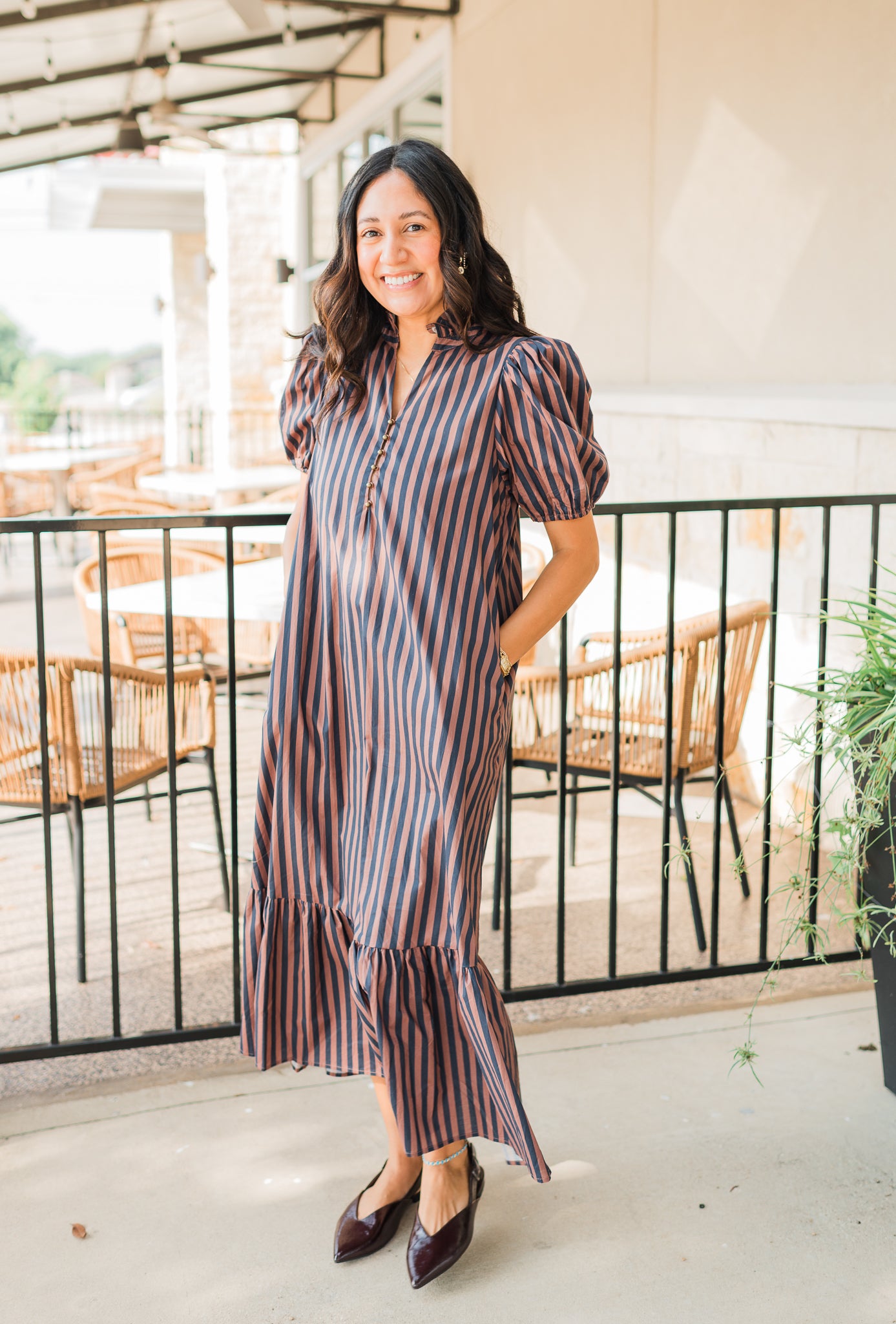 Tallon Dress | Navy Brown