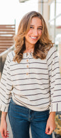 Peyton Knit Top | Natural Stripe