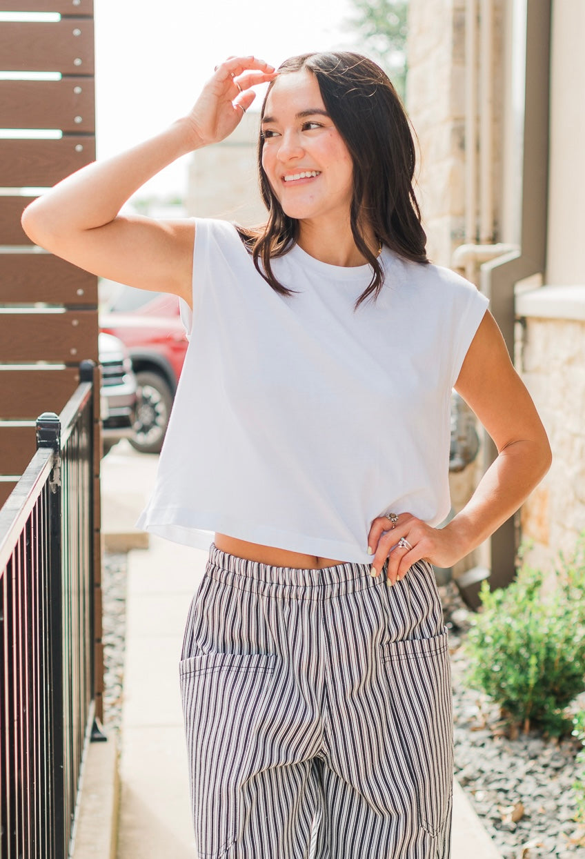 Flex Sleeveless Tee | White