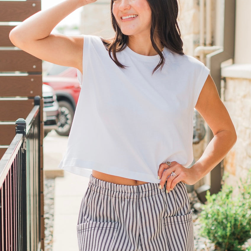 Flex Sleeveless Tee | White