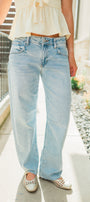 Ginny Barrel Jeans | Light Denim