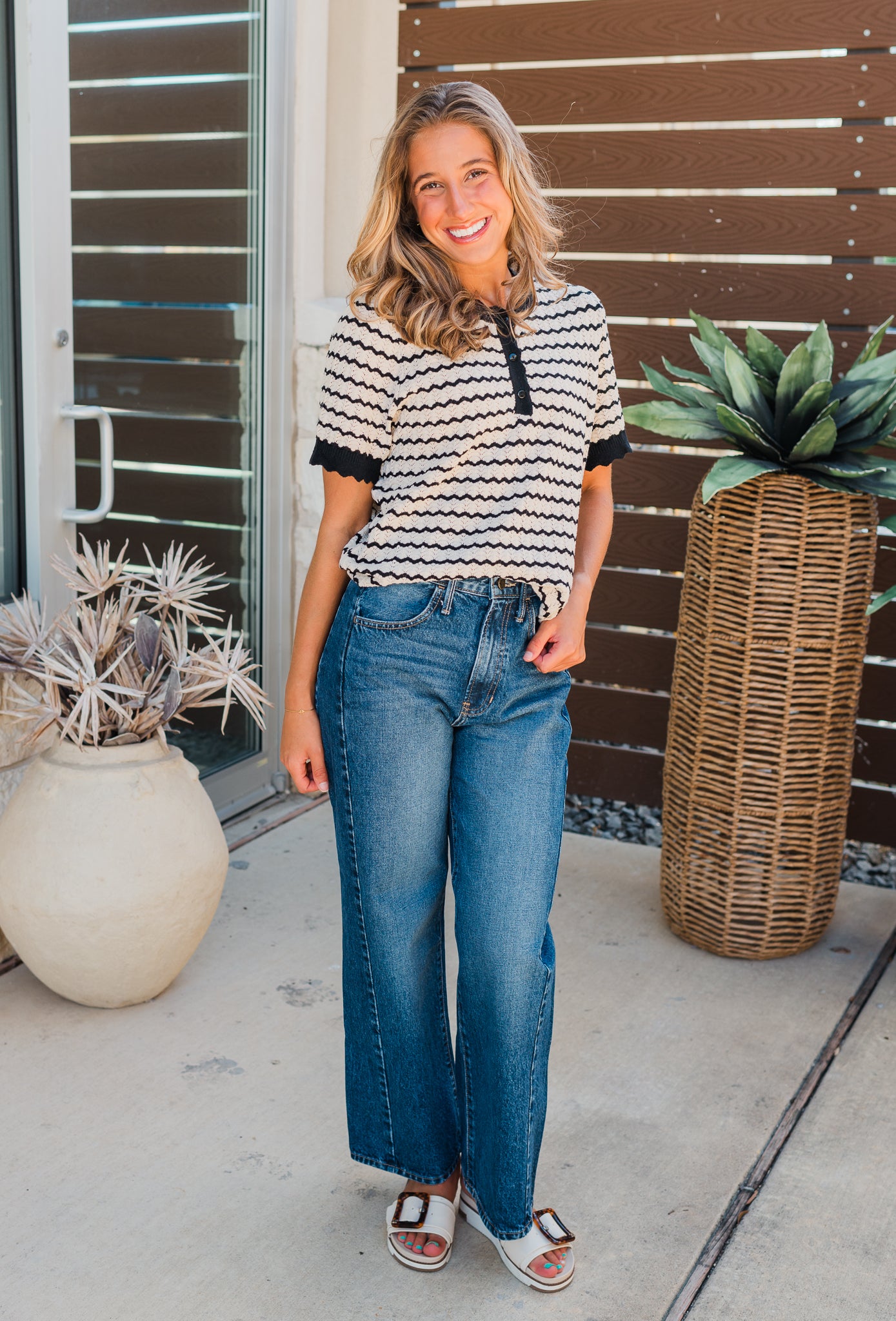 Kiera Knit Top | Black + Taupe