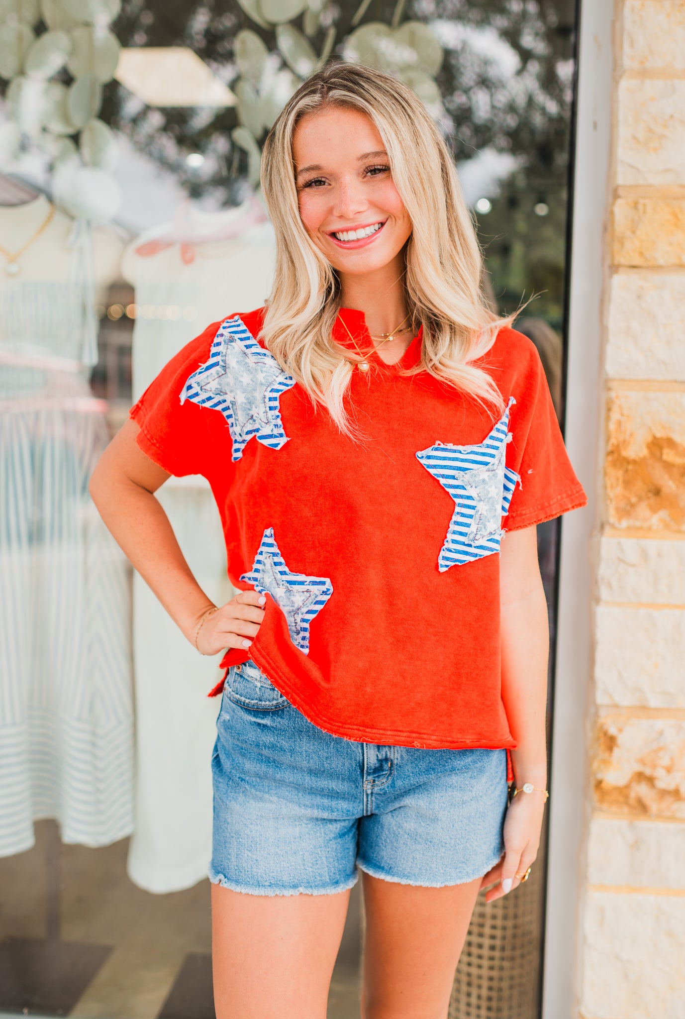 Star Spangled Top | Washed Red