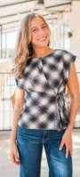Libby Top | Navy Plaid
