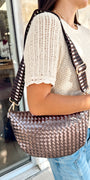 Mabry Woven Bag | Gunmetal Metallic