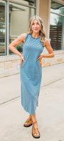 Augusta Dress | Denim Stripe