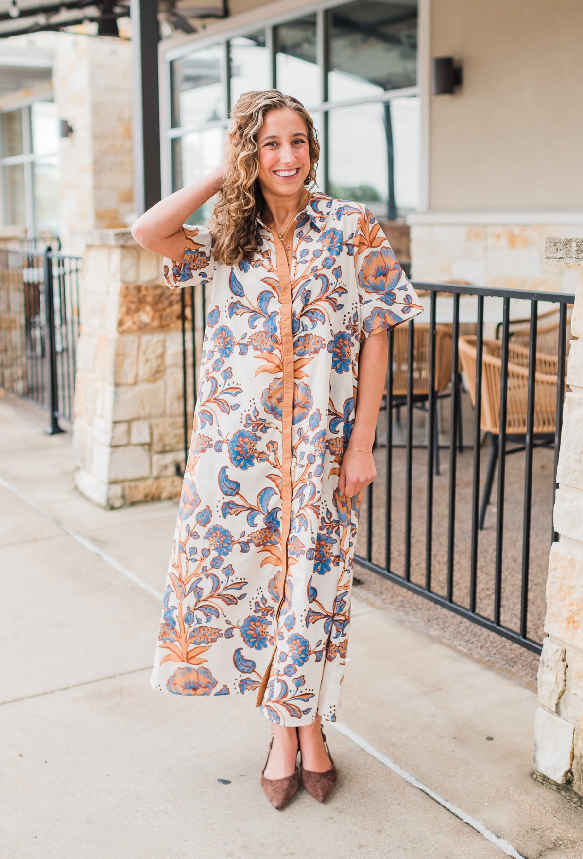 Demi Dress | Ecru Floral