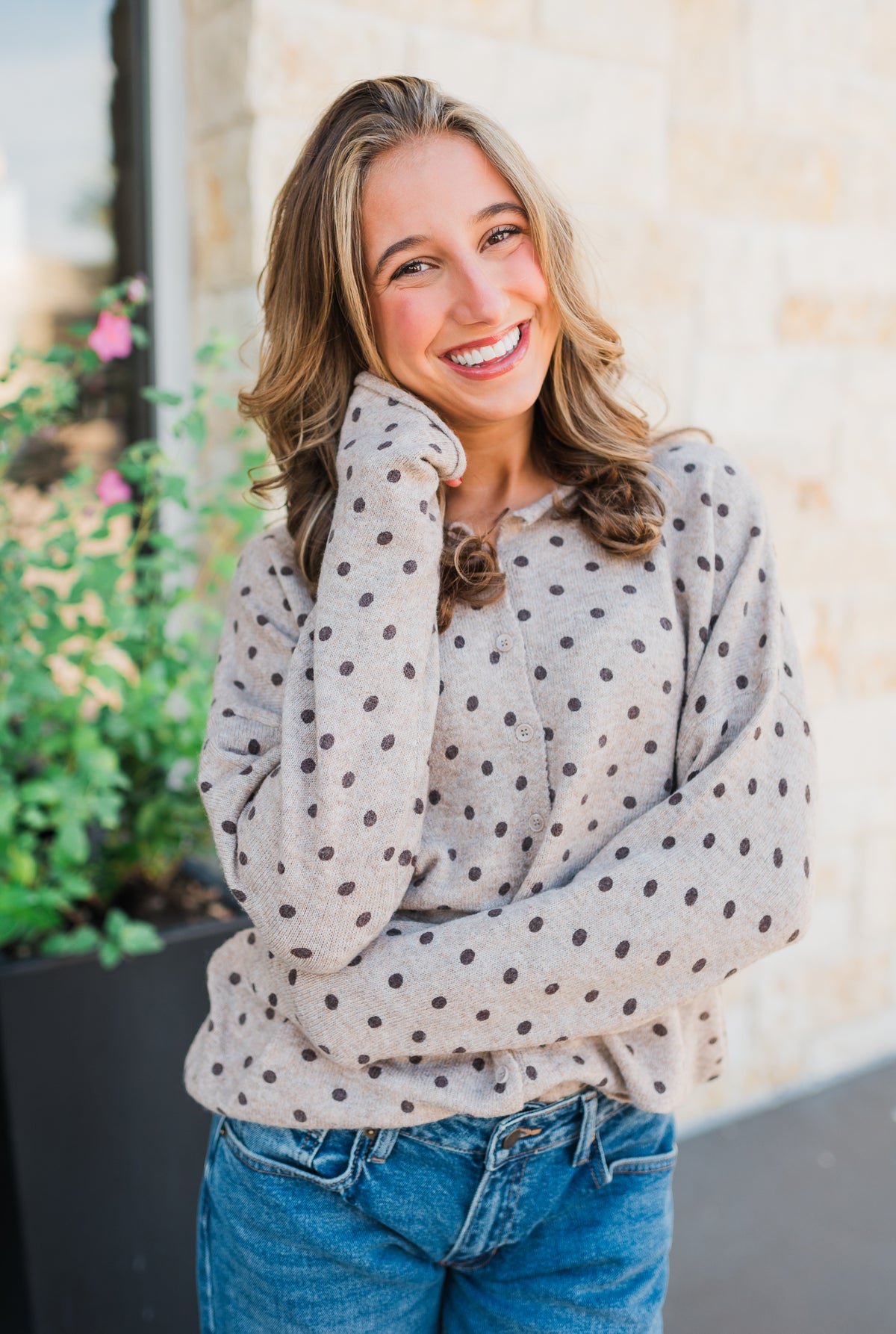 Upstate Cardigan | Mocha Dots