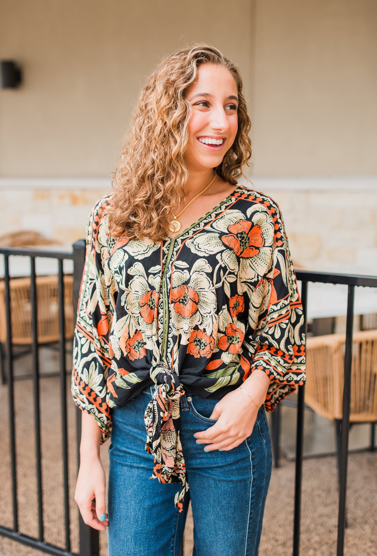 Gigi Top | Dark Floral