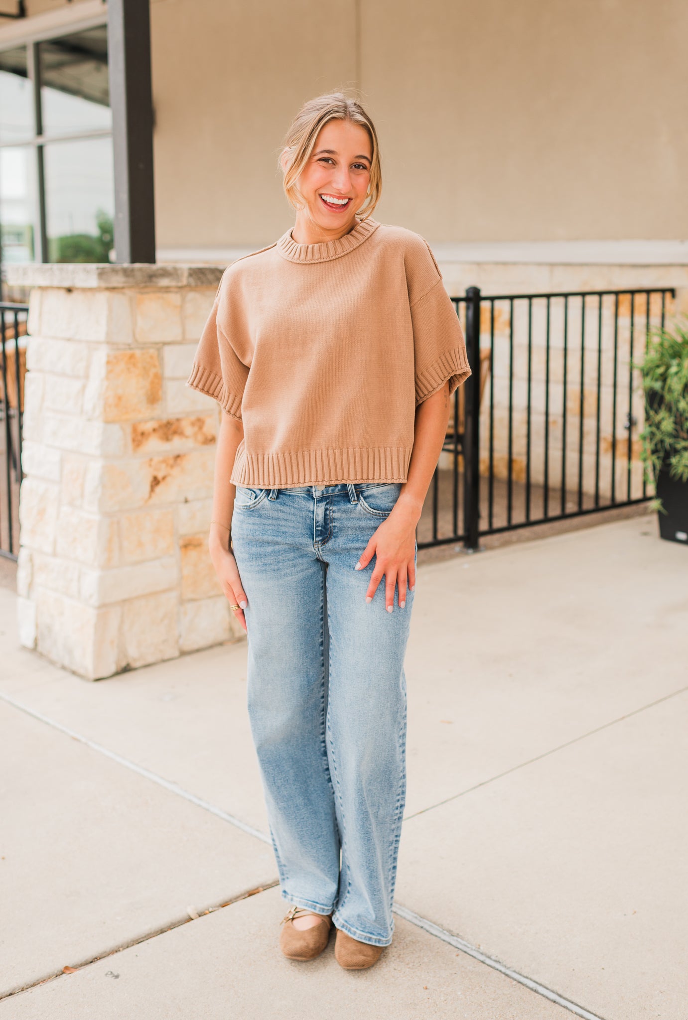 Linley Sweater Top | Camel