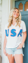 Team USA Top | Washed White