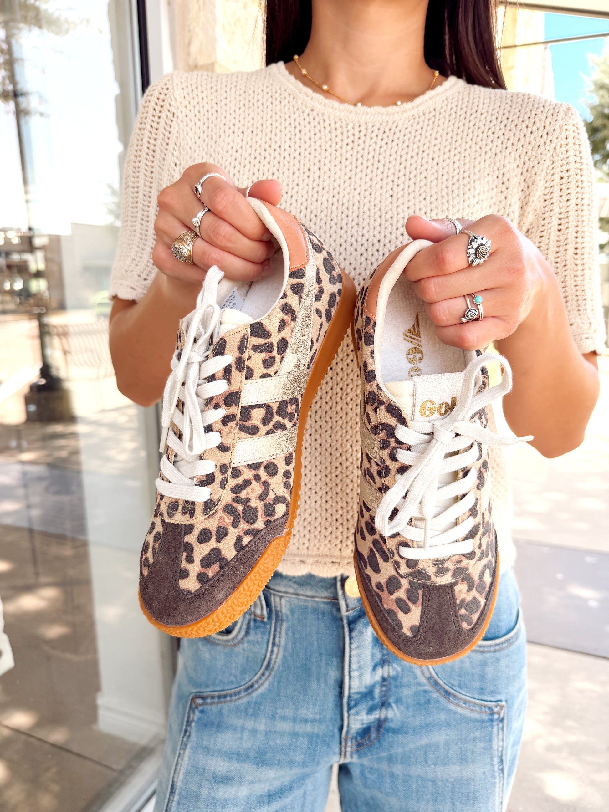 GOLA | Elan Safari Sneakers | Leopard + Gold