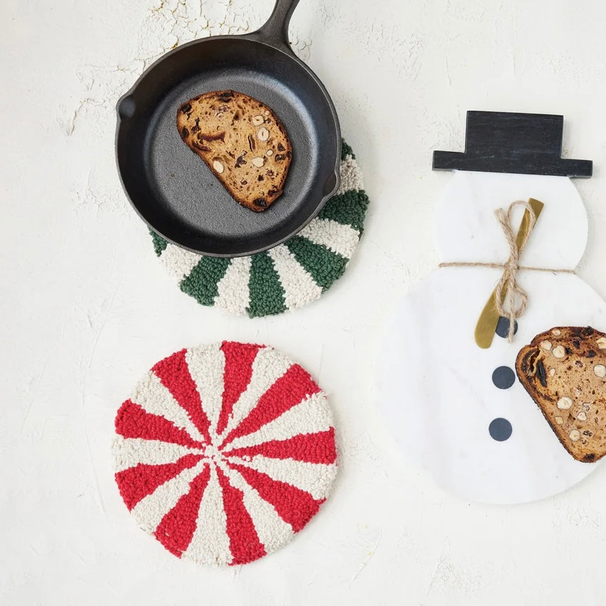 Round Candy Striped Trivet