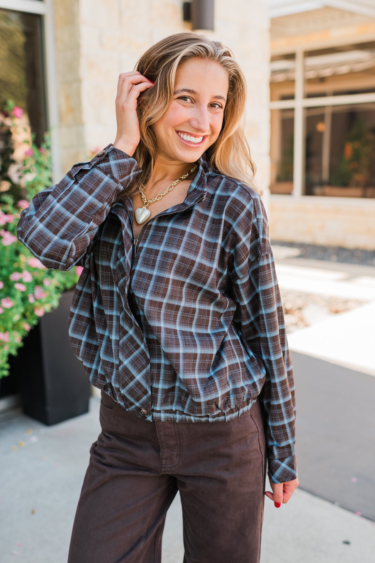 Sheridan Jacket | Brown + Blue Plaid