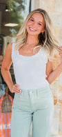 Molly Bracken | Keri Ribbed Tank  | White