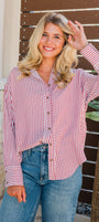 Aria Button Up Top | Brick