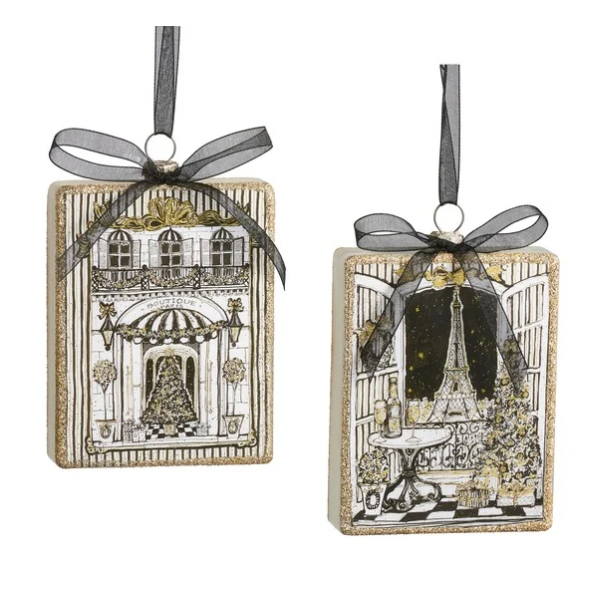 Holiday in Paris Rectangle Ornament