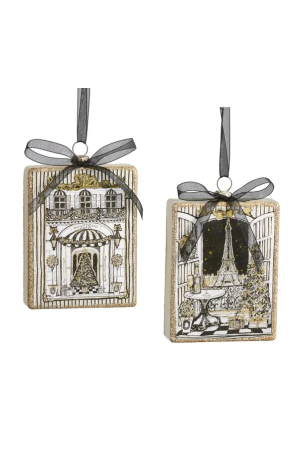Holiday in Paris Rectangle Ornament