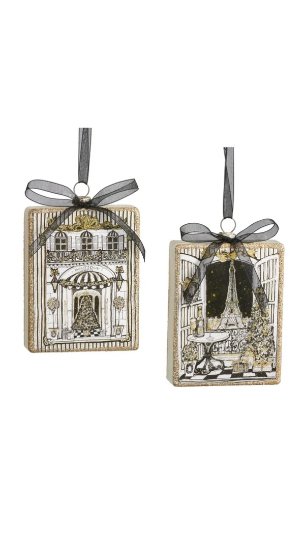 Holiday in Paris Rectangle Ornament