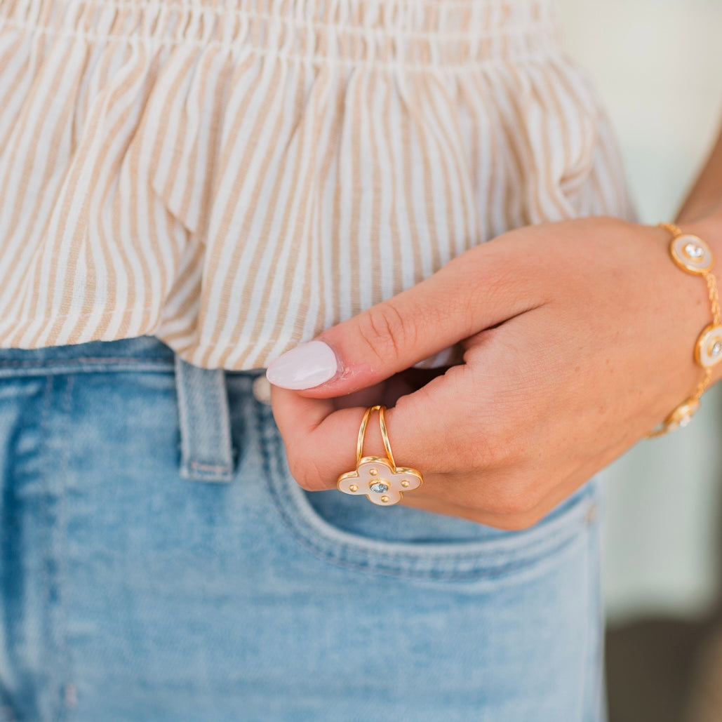 Julie Vos | Colette Ring | Chalcedony Blue