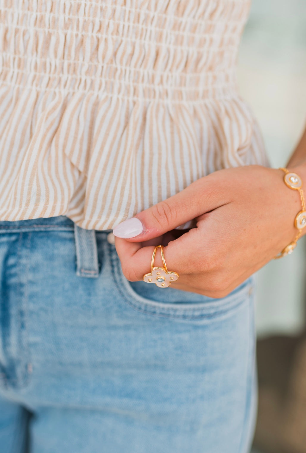 Julie Vos | Colette Ring | Chalcedony Blue