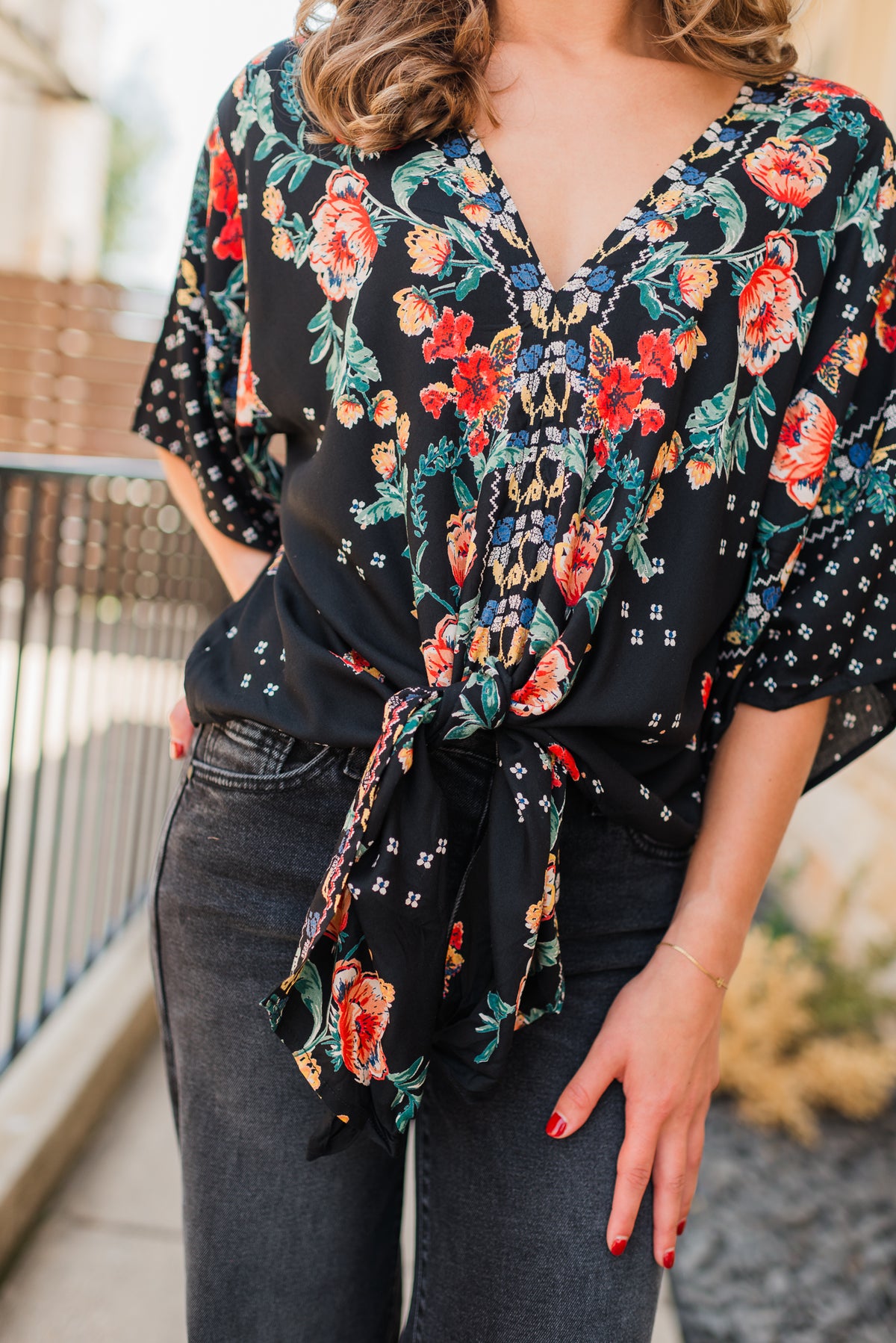 Gigi Top | Black Floral Mix