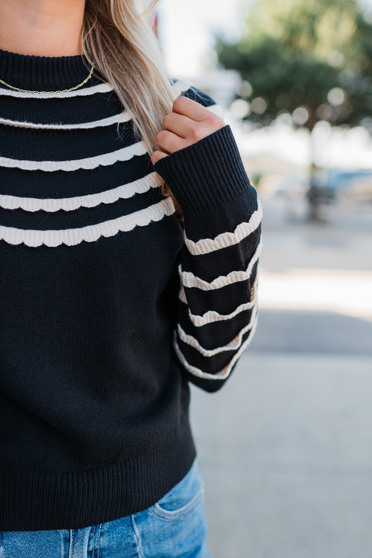 Vail Sweater | Black + Cream