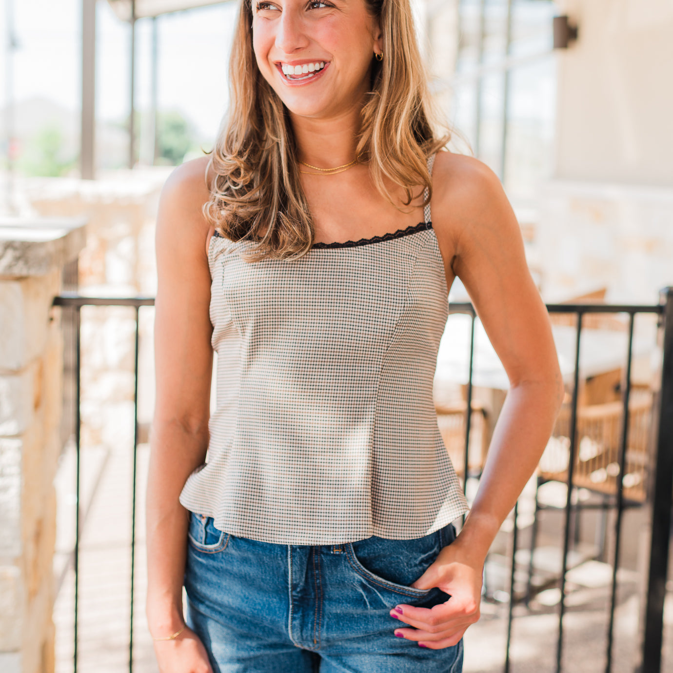 Kirsten Peplum Cami | Khaki