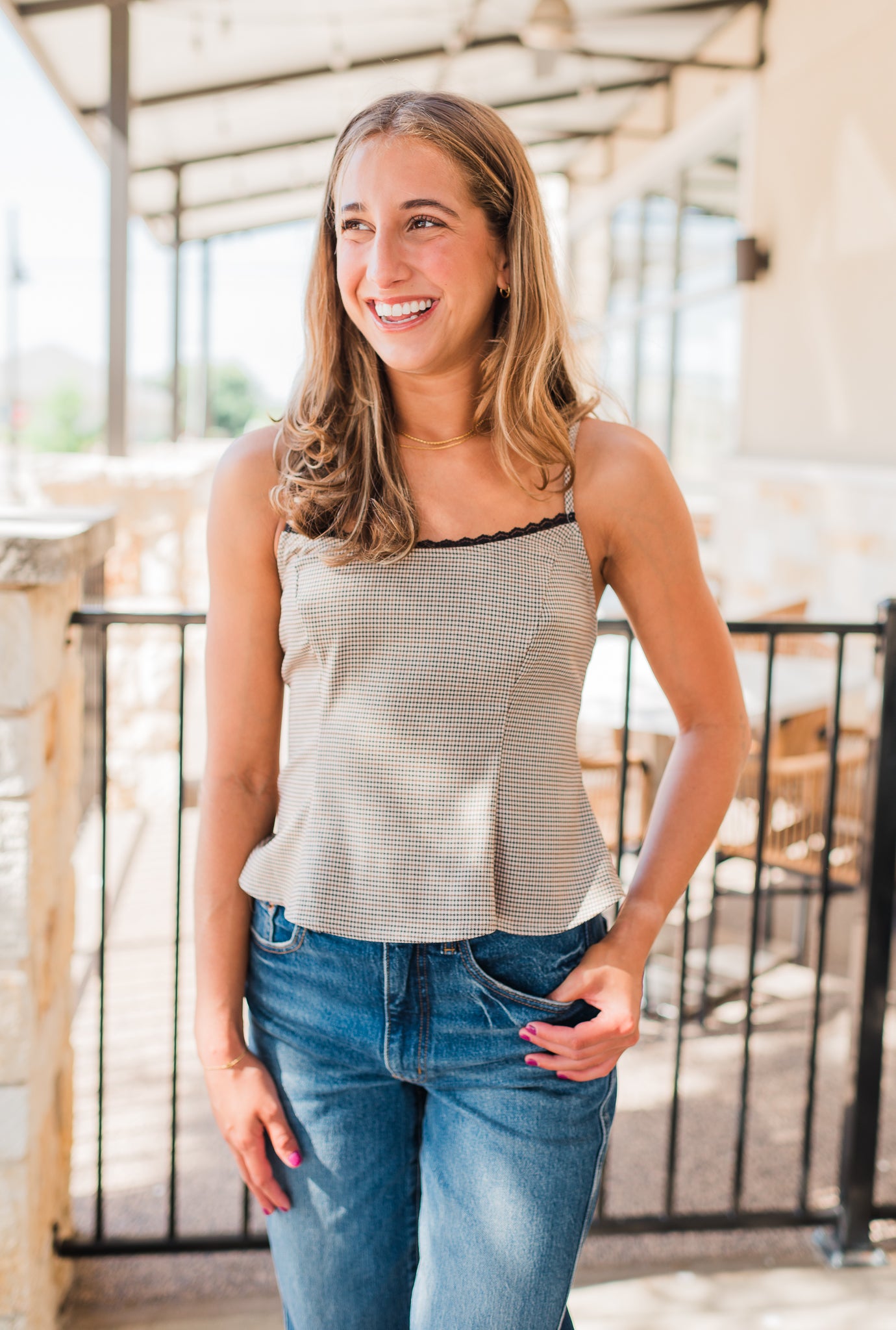 Kirsten Peplum Cami | Khaki