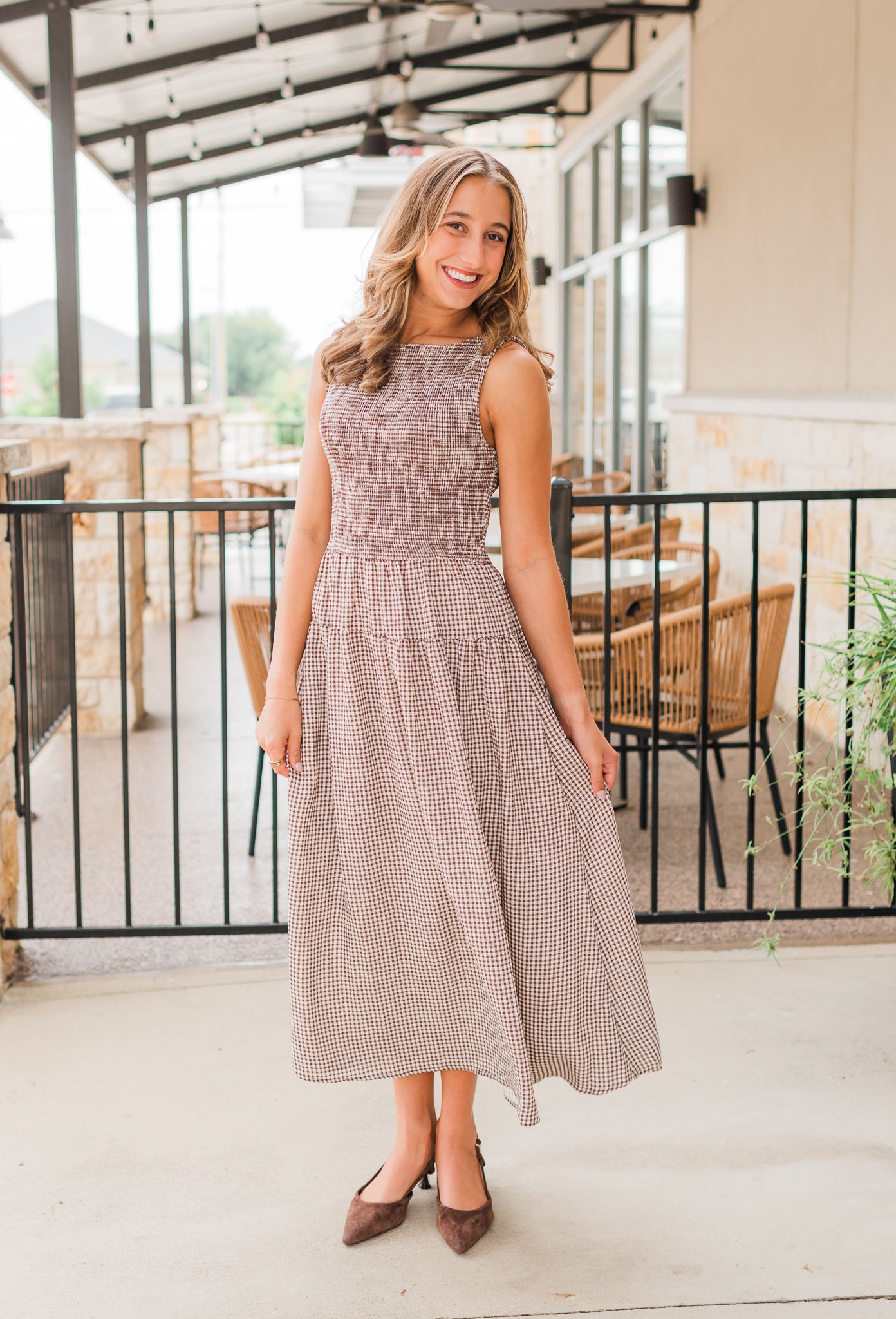 Bryce Dress | Brown Gingham