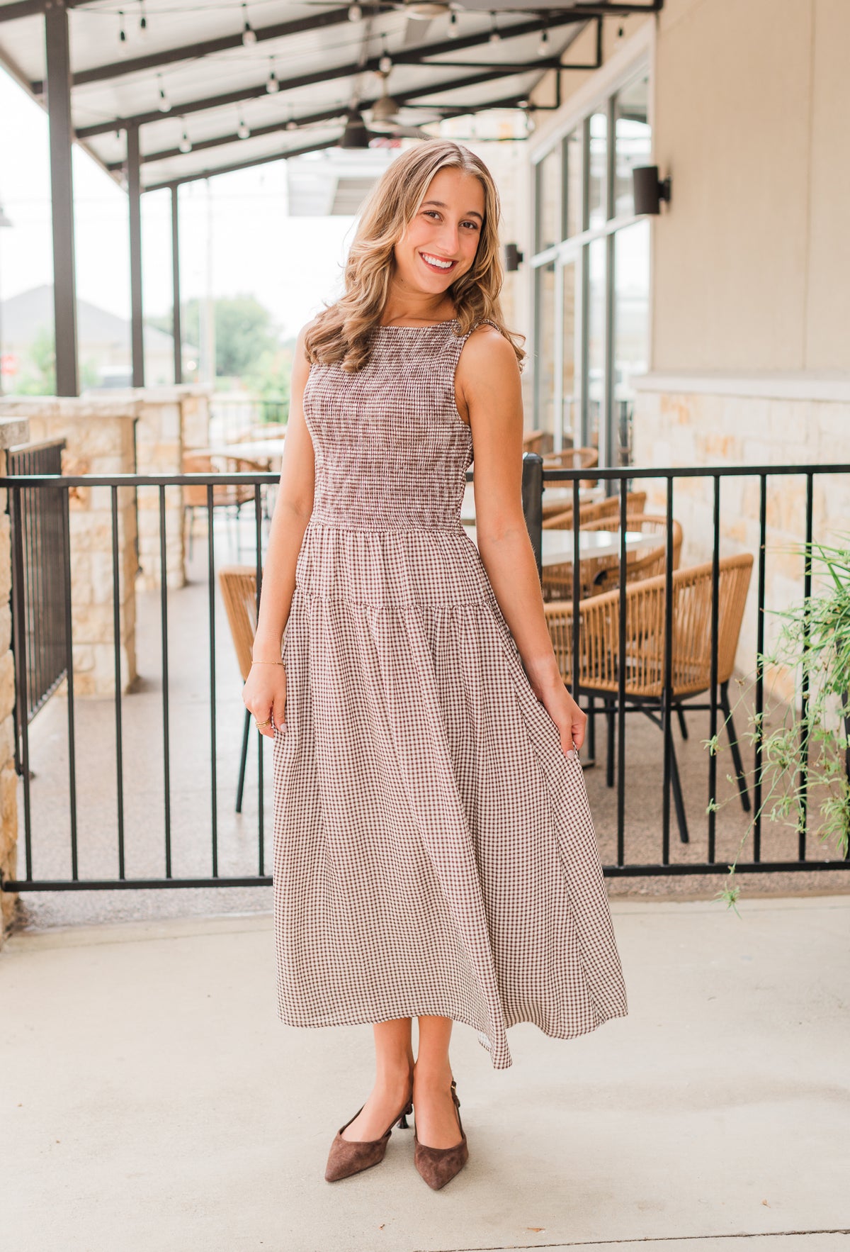 Bryce Dress | Brown Gingham