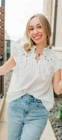 Kirsten Top | Embellished White