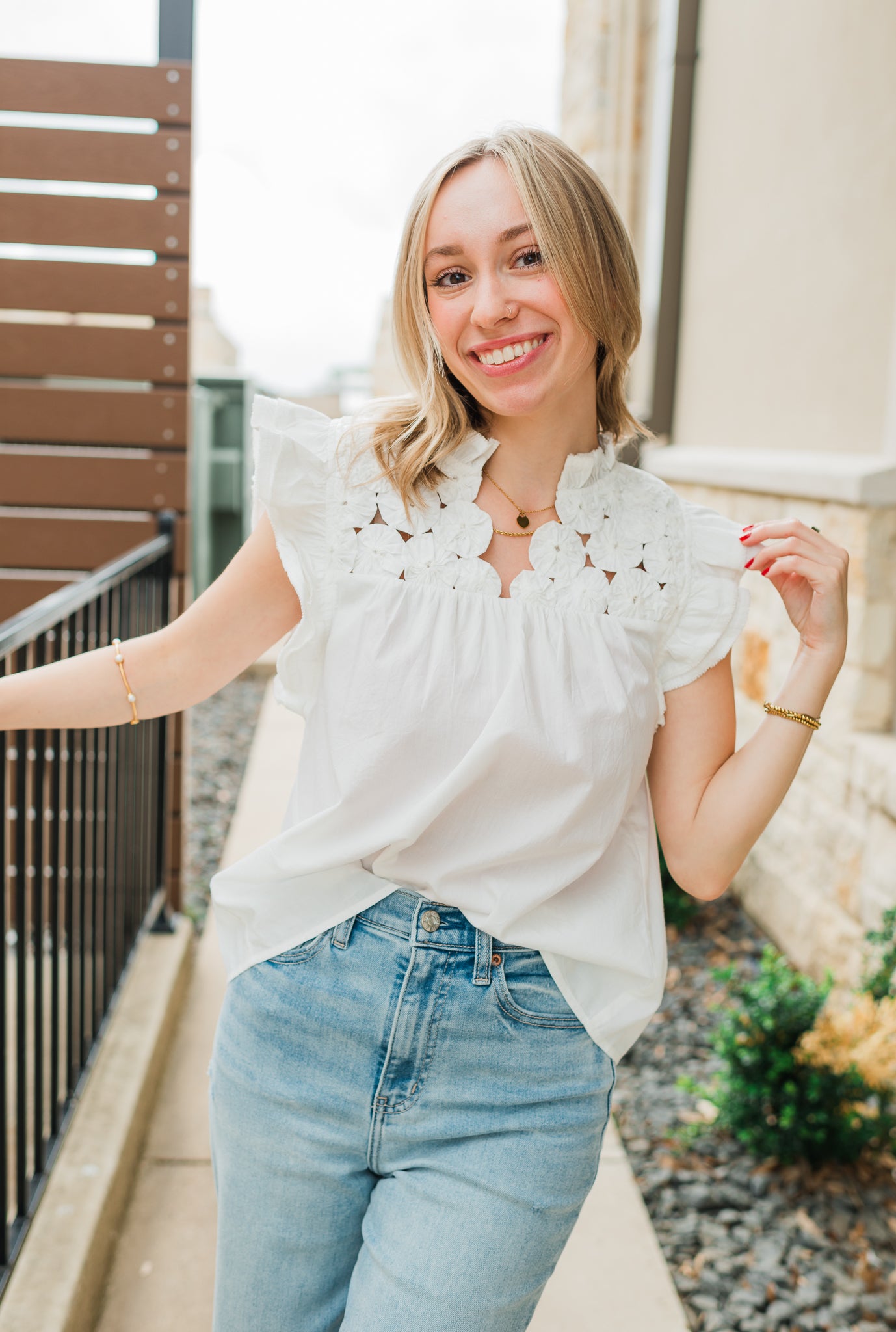 Kirsten Top | Embellished White