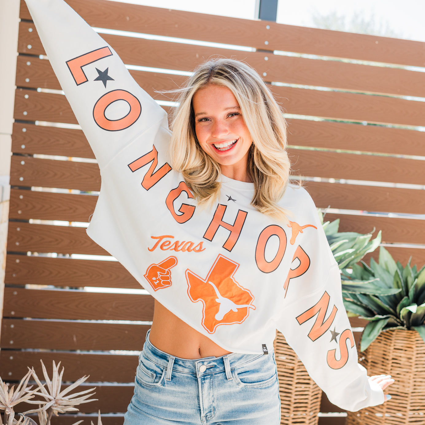 PRE-ORDER: Game Day Patched Crop | Texas Longhorns White