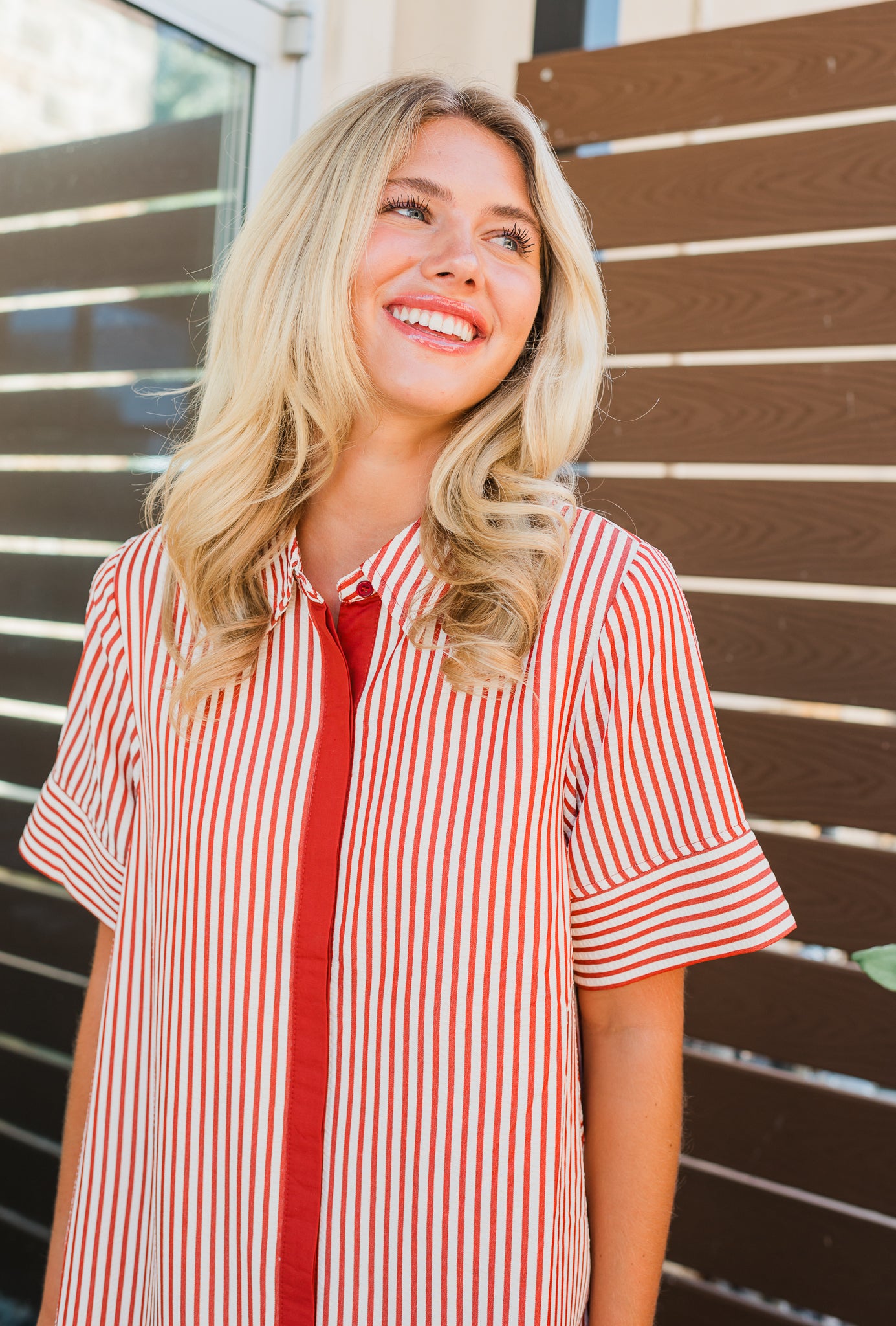Austin Stripe Dress | Burnt Orange