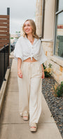La Jolla Pants | Linen Ecru