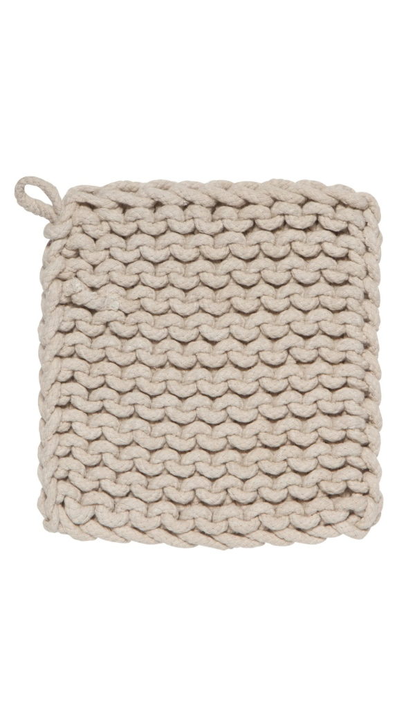 Dove Gray Knit Potholder