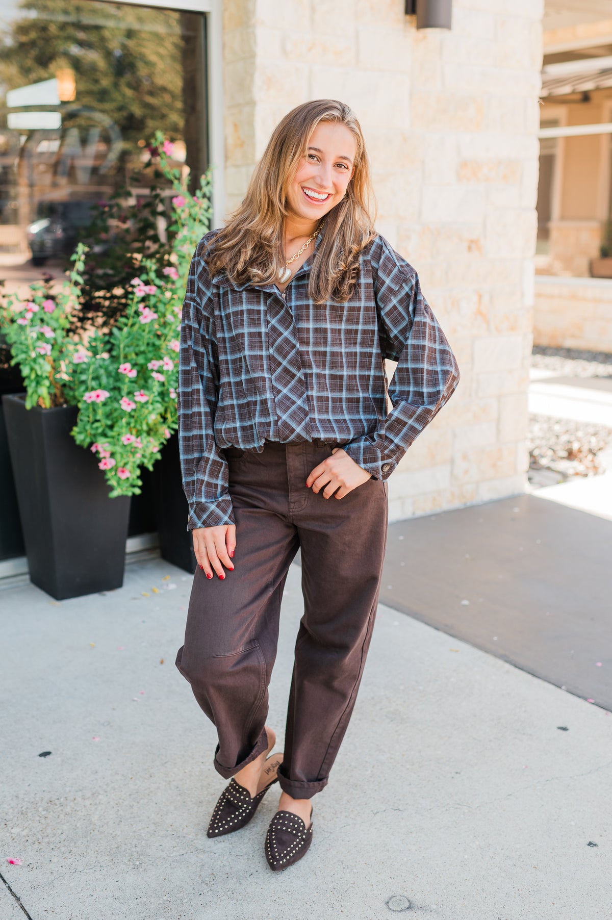 Sheridan Jacket | Brown + Blue Plaid