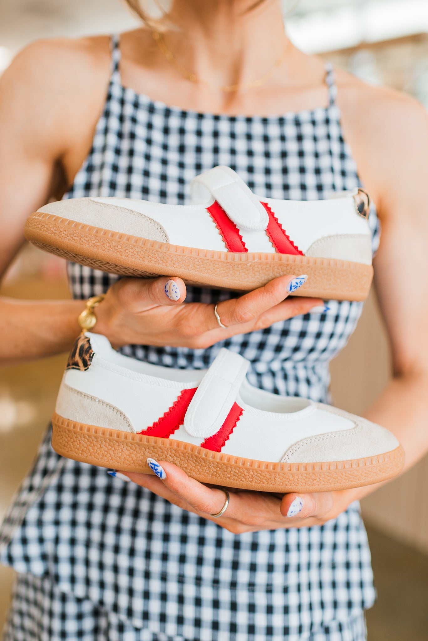 Mary Jane Sneaker | White + Red