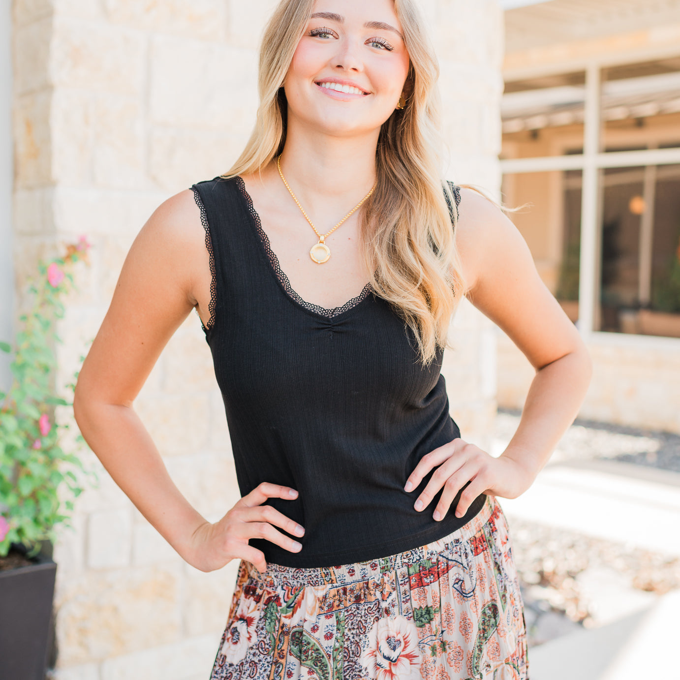 Emma Tank | Black Lace