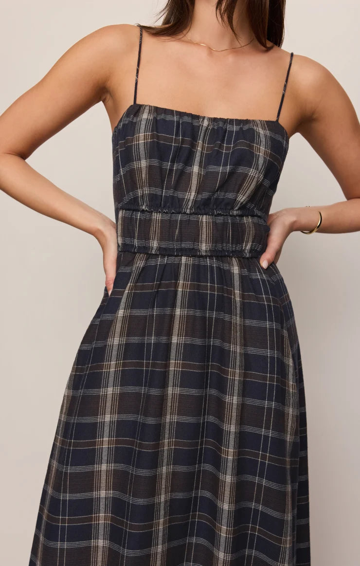 Z Supply | Evermore Plaid Midi Dress | Eclipse